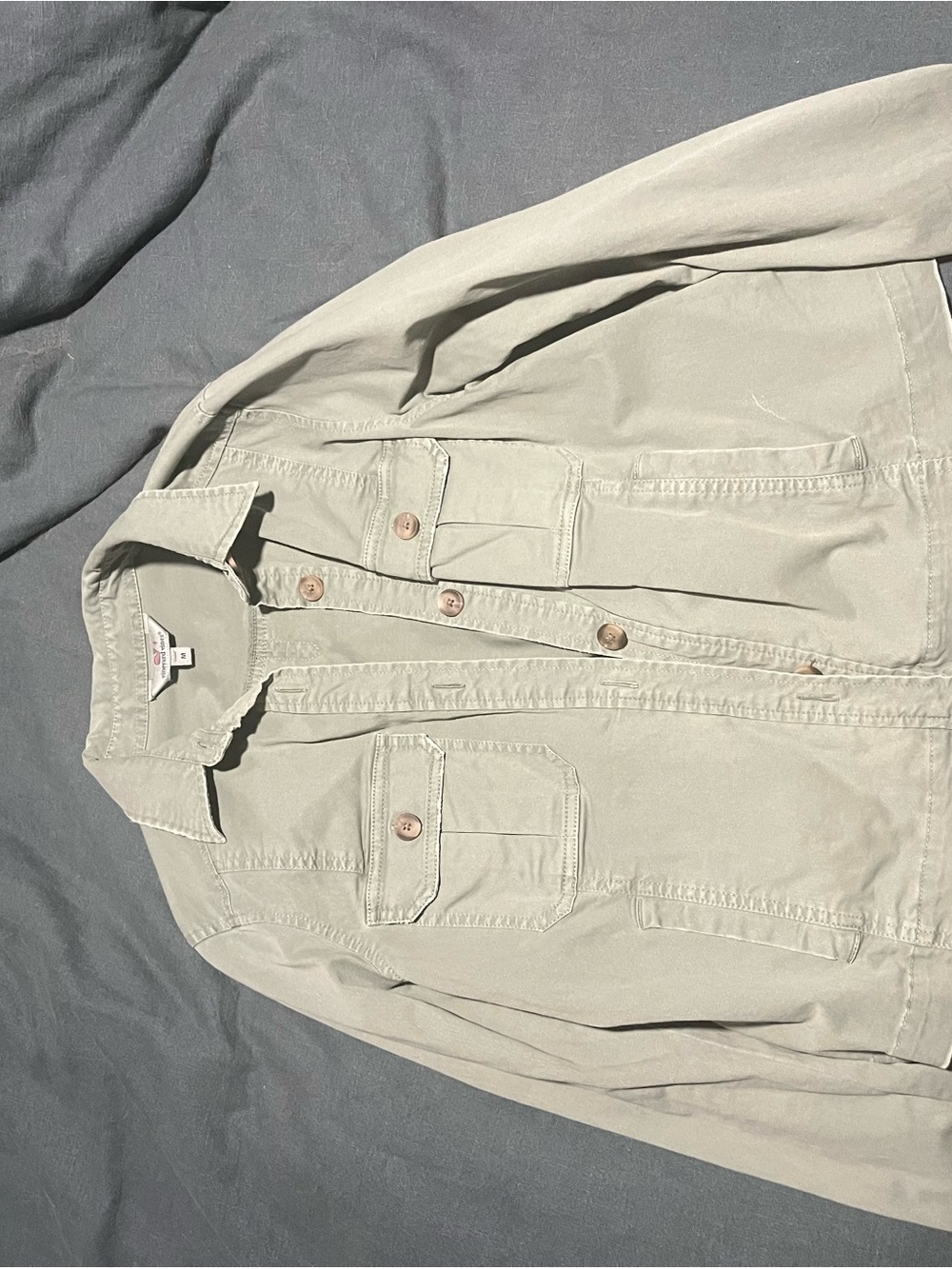 Vineyard Vines Light Sage Button-Front Shirt Jacket